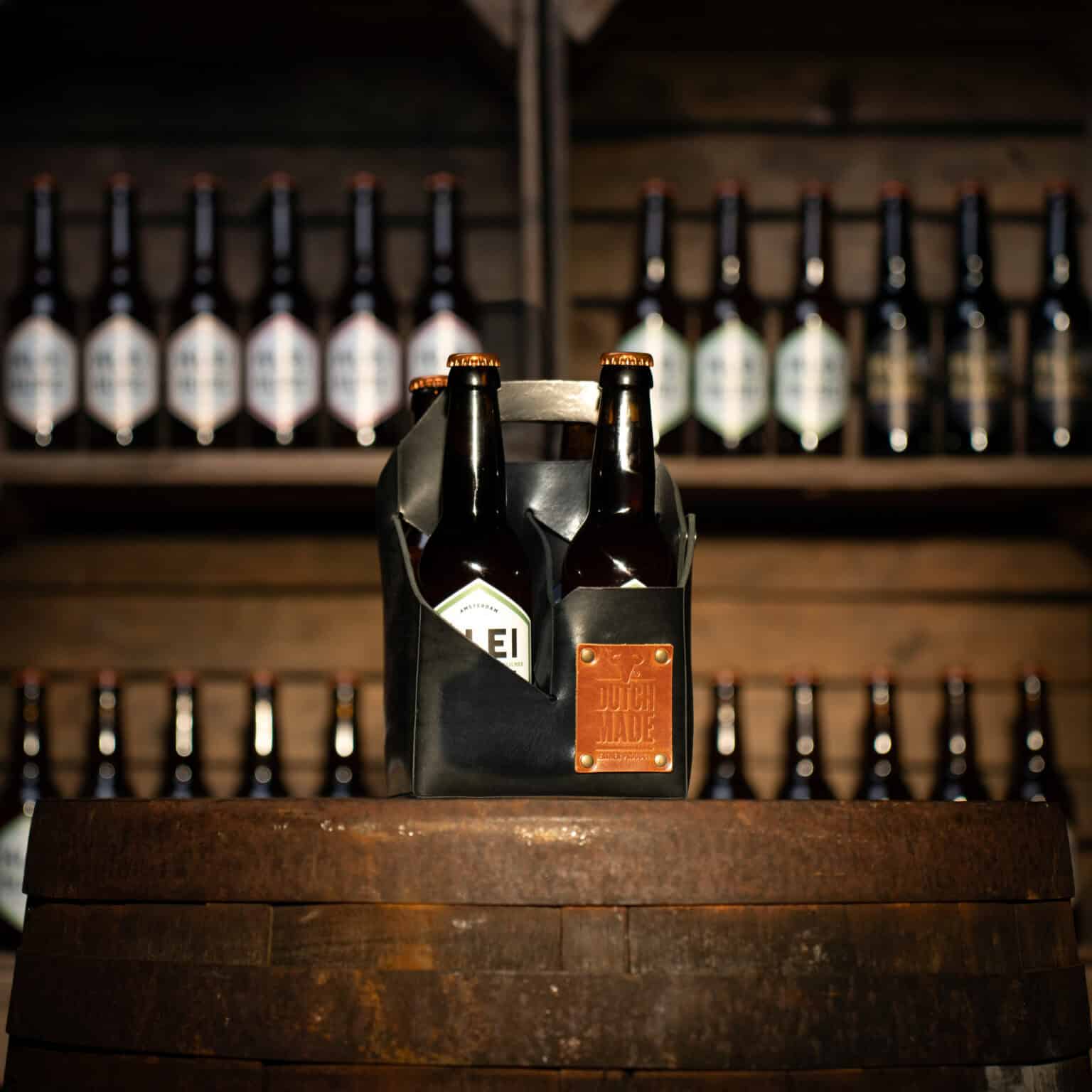 Leather beer-pack (for 4 beers)
