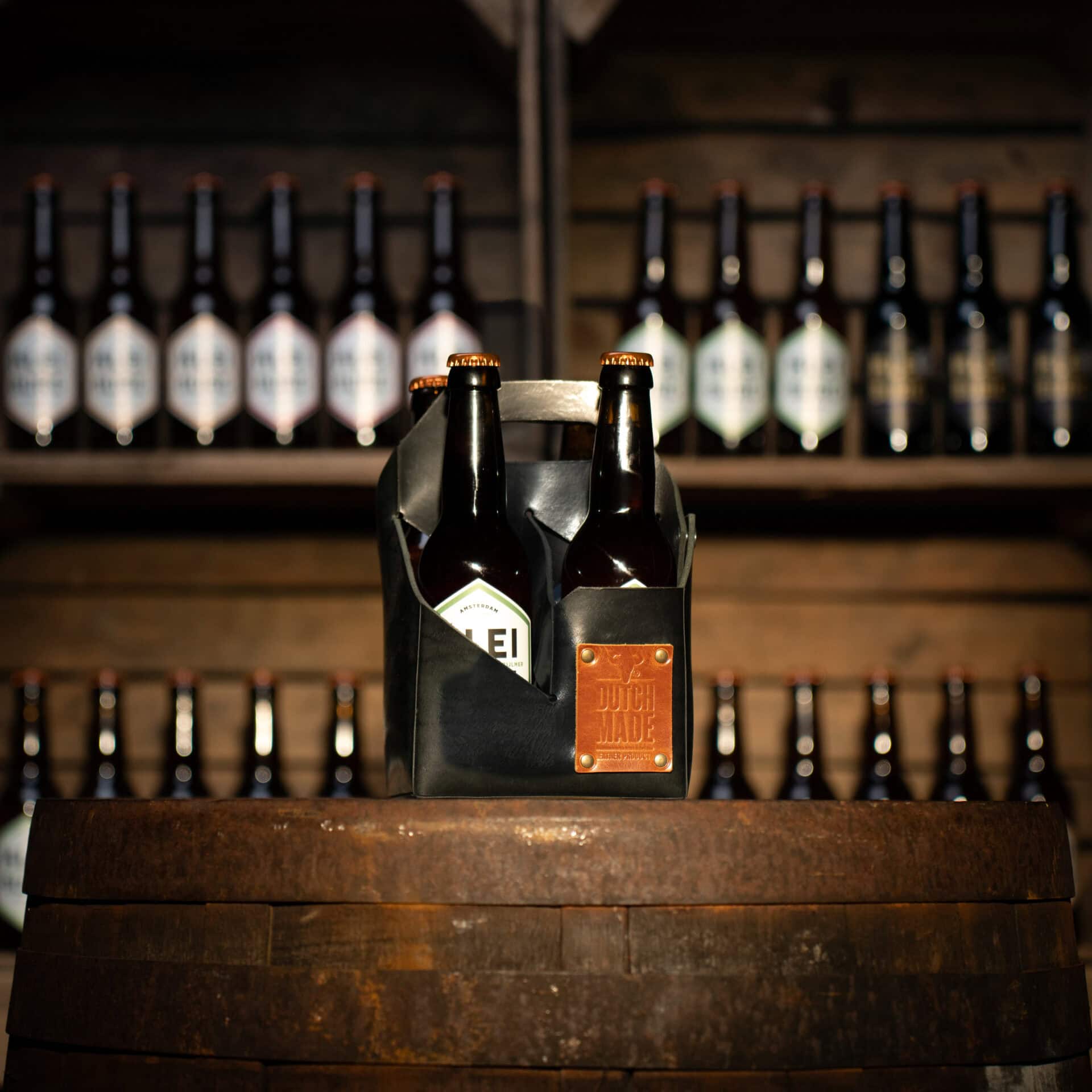 Leather beer-pack (for 4 beers)