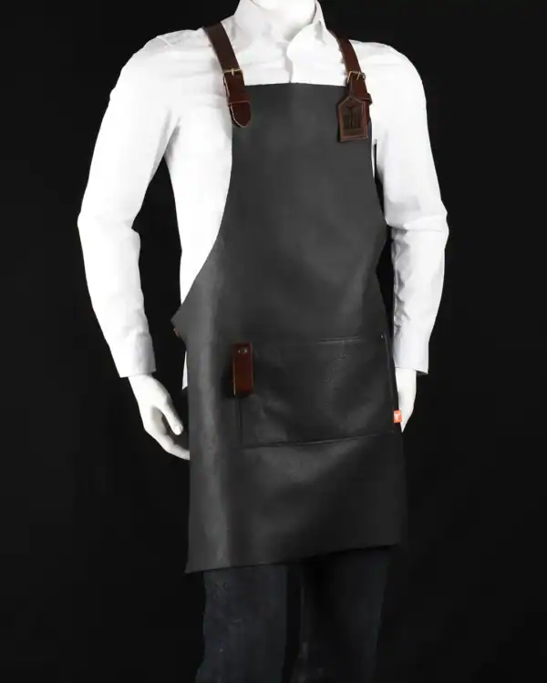 Leren BBQ schort "Freek"
