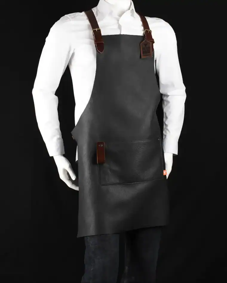 Leren BBQ schort "Freek"