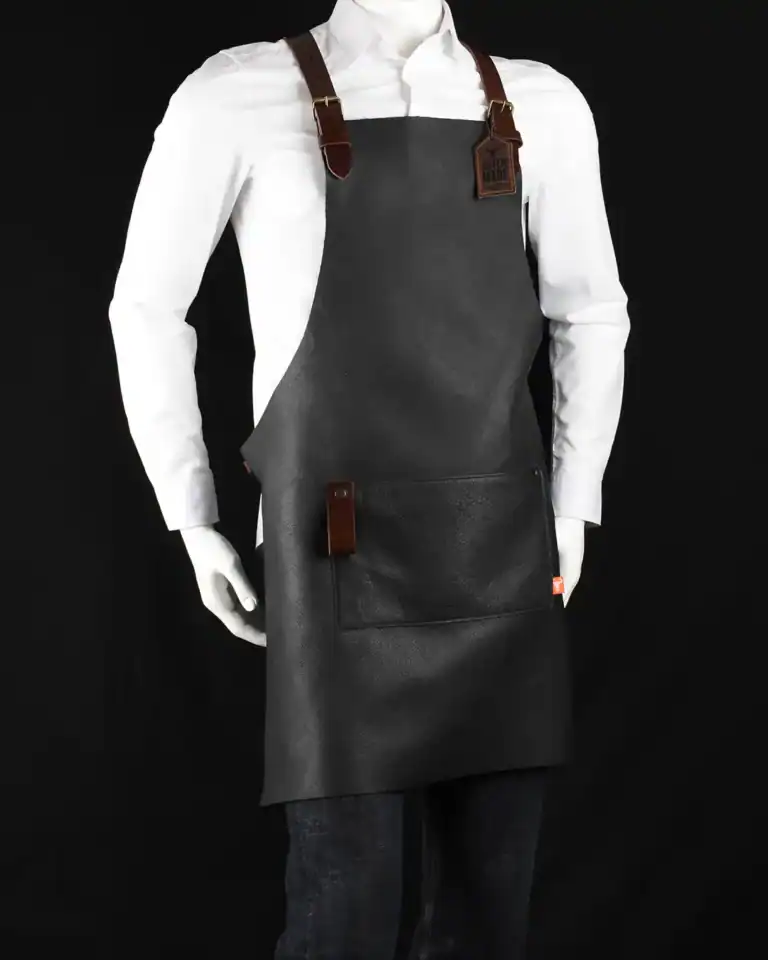 Leren BBQ schort "Freek"