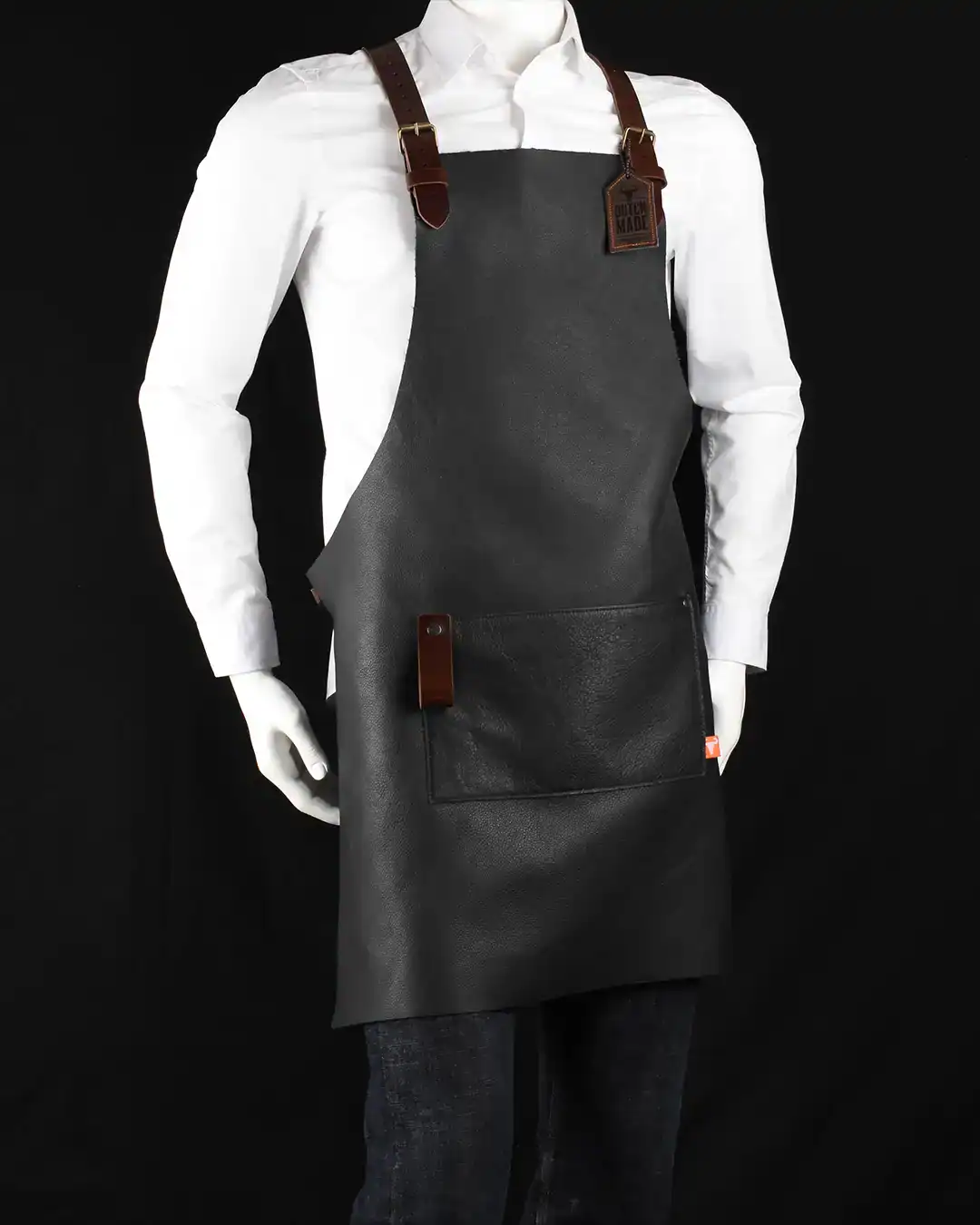 Leren BBQ schort "Freek"