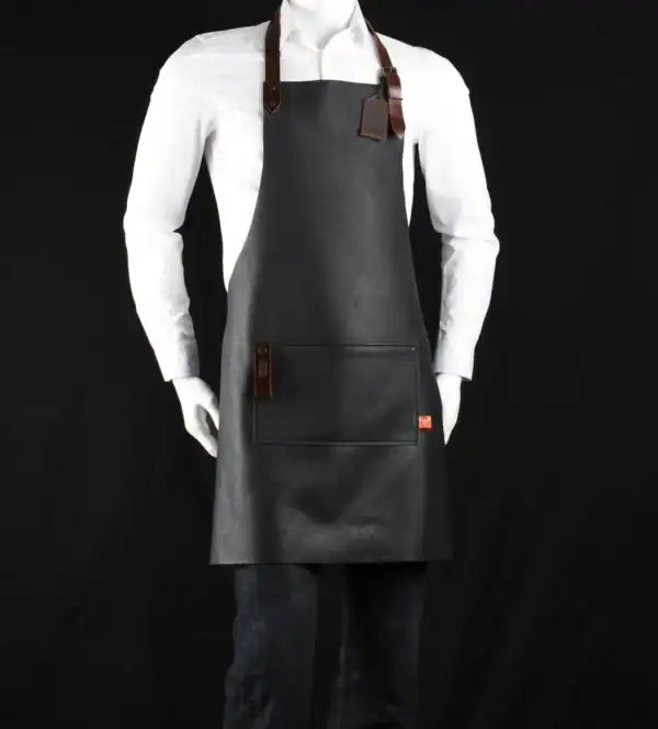 Leren BBQ schort "JIP"