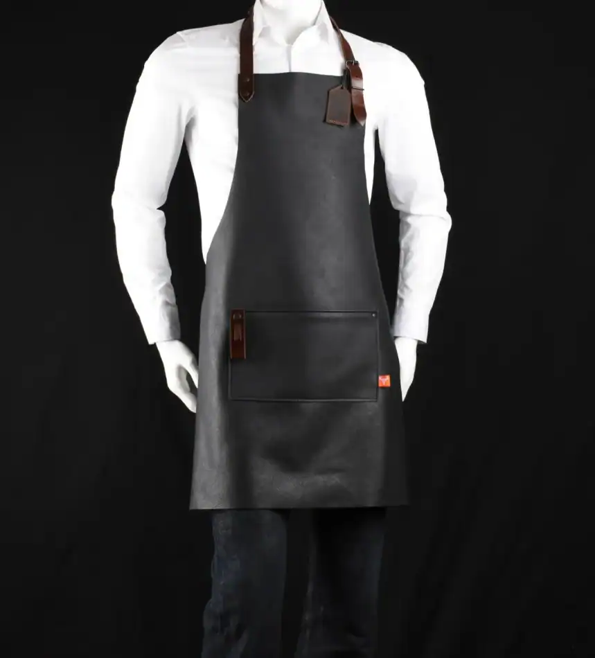 Leren BBQ schort "JIP"