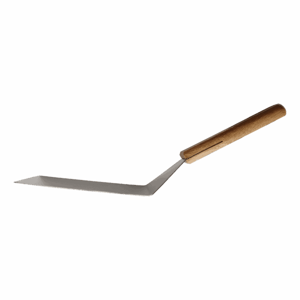 RVS spatel met houten handvat
