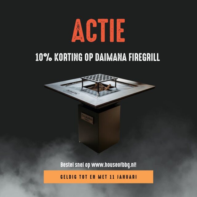 l10% KORTING op de Daimana BBQ 🔥

Ontworpen met de diamant als fundament – dat zie je én voel je. De unieke diamantvormen zorgen voor optimale luchttoevoer en maximale prestaties van het vuur. De matzwarte coating geeft de Daimana een luxe, elegante uitstraling.
Gemaakt van 3 mm hoogwaardig S235 staal, duurzaam en gebouwd voor tientallen jaren grillplezier.

🇳🇱 Volledig in Nederland geproduceerd, in samenwerking met lokale kwaliteitsbedrijven.
De plancha uit één geheel (4 gelaste elementen) loopt naar binnen, zodat vet netjes in de vuurbak druipt. Geen geknoei aan de buitenkant. (excl. accessoires) 

www.houseofbbq.nl