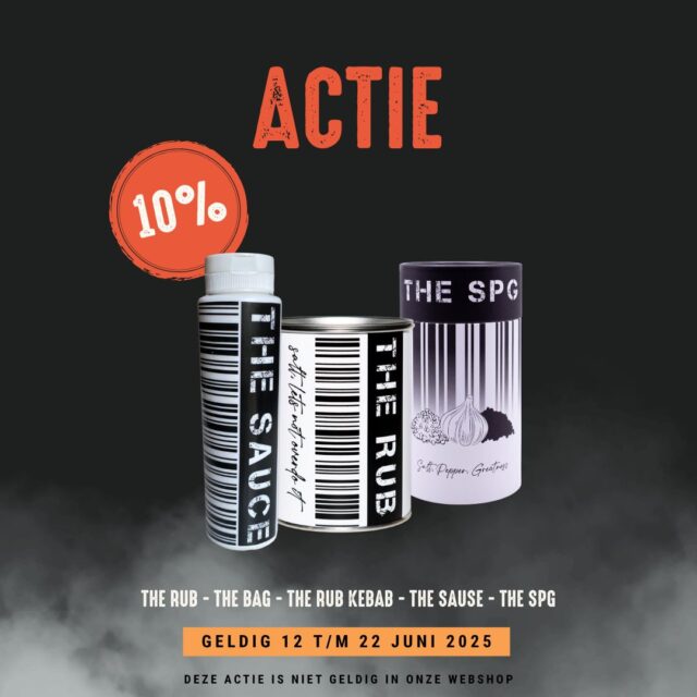Nu 10 % korting op het gehelde assortiment van THE SAUCE 🔥

Naast The Sauce, The Rub, The Rub Kebab is nu ook The SPG 
bij ons verkrijgbaar!

Donderdag 13:00–18:00
Vrijdag  13:00–18:00
Zaterdag 11:00–17:00

Deze actie is geldig van 12 t/m 22 juni 2025 
* Deze actie is niet geldig in de webshop

#tasty #BBQ #meat #grill #BBQstore #Almere #MeatDennis #HouseofBBQ #kamado #events  #sauce #rub #outdoorcooking  #party  #meatlover #foodlover #Store #lowandslow #hotandfast #pitmaster #weekendvibes