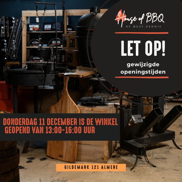 Let op! Donderdag 11 december zijn wij geopend tot 16:00 uur
