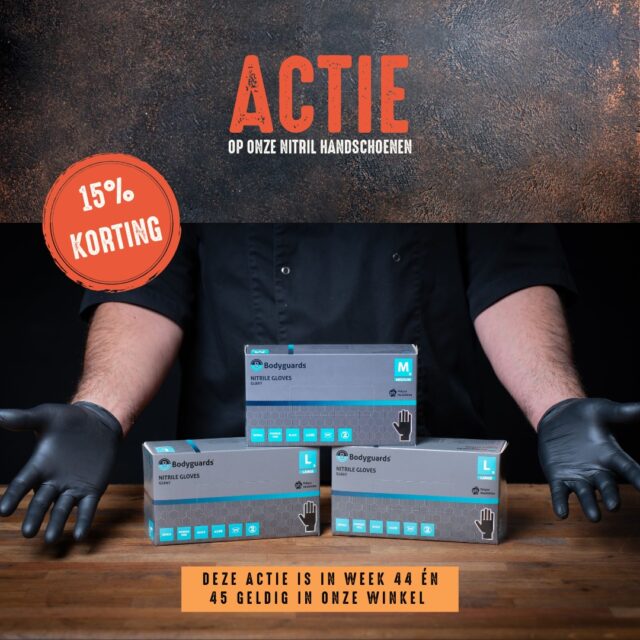 Even geen vette vingers, maar een vette deal!

Tijdens week 44 en 45 krijg je 15% korting op al onze Bodyguards nitril handschoenen.

Of je nu pulled pork uit elkaar trekt, ribs aflakt of een hele brisket van de smoker tilt, met deze handschoenen werk je schoon, veilig en met perfecte grip. Ze zijn stevig, poedervrij en comfortabel, zodat jij je volledig kunt focussen op het echte werk achter de BBQ.

🧤 100 stuks per verpakking
📏 Verkrijgbaar in Small, Medium, Large en XL
📍 Geldig in de winkel én online via www.houseofbbq.nl

Zien we je snel?
