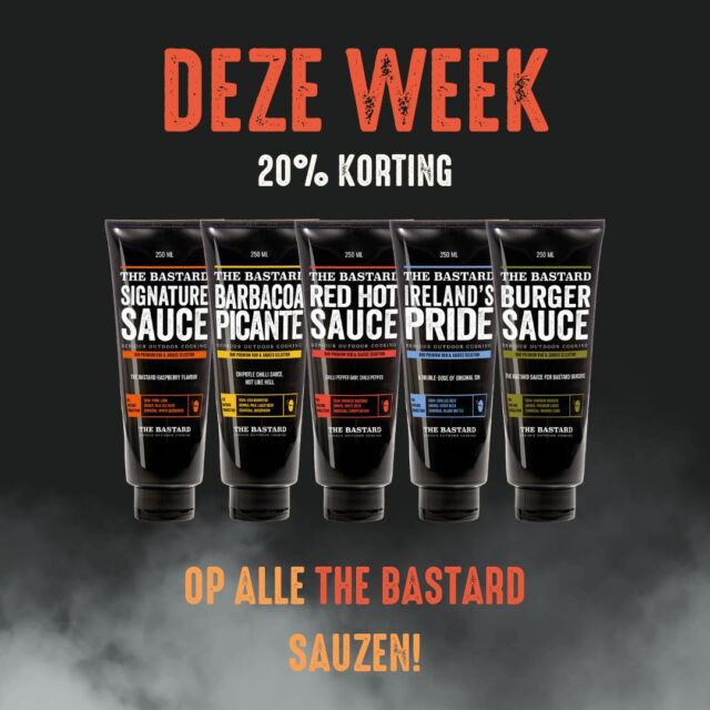 Deze week 20% korting op alle The Bastard sauzen 🔥

Elke barbecue liefhebber weet wat een goede saus met een gerecht kan doen. Daarom zijn deze week alle sauzen van The Bastard met 20% korting geprijsd. 🌶️🥩

De sauzen zijn vol van smaak, mooi in balans en breed inzetbaar. Van licht rokerig tot pittig, perfect voor vlees, burgers of als finishing touch 🍔🔥

🍖 Signature Sauce
 🌶️ Barbacoa Picante
 🔥 Red Hot Sauce
 🥩 Ireland’s Pride
 🍔 Burger Sauce

De sauzen zijn ook ideaal om als kerstcadeautje te geven!

Bestellen kan via www.houseofbbq.nl 💻 Of je kunt ze ophalen in onze winkel 🏬